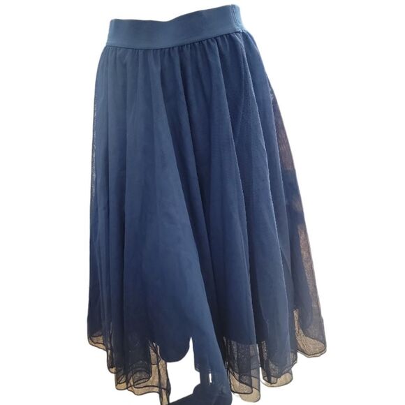Pleated Mesh Midi Skirt - Picture 3 of 4